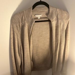 New cream colored COS wool zip up sweater